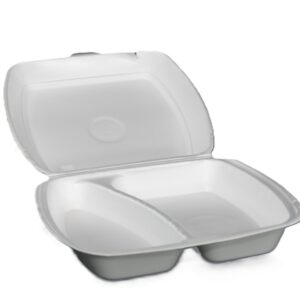 Menuebox 2-geteilt 240 x 195 x 72 mm weiß XPS, hitzebeständig bis 90°C