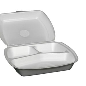Menuebox 3-geteilt 240 x 195 x 72 mm weiß XPS, hitzebeständig bis 90°C