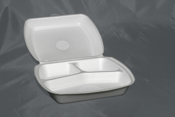 Menuebox 3-geteilt 240 x 195 x 72 mm weiß XPS, hitzebeständig bis 90°C