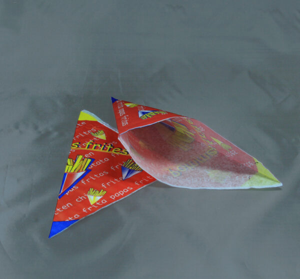 Spitztüten rot" Pommes Frites"  19 cm hoch (125 g)