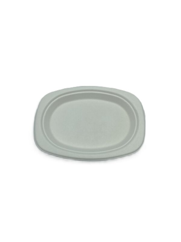 Bagasse-Teller oval, tief 233 x 162 x 22 mm