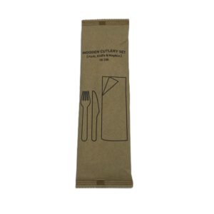 Holz Besteck-Set Messer,Gabel & Serviette