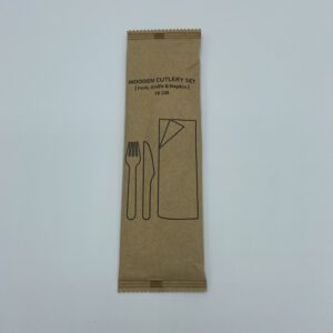 Holz Besteck-Set Messer,Gabel & Serviette