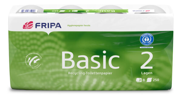 Fripa Toilettenpapier 2-lg. Basic 250 Blt. ca 10x12cm recyclingqualität