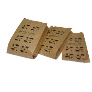 Metzgerfaltenbeutel 12/5/24 cm weiß Motiv: Die Frischetüte