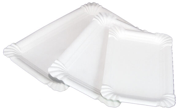 Pappteller 9 x 15 cm weiß