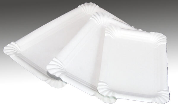 Pappteller 9 x 15 cm weiß