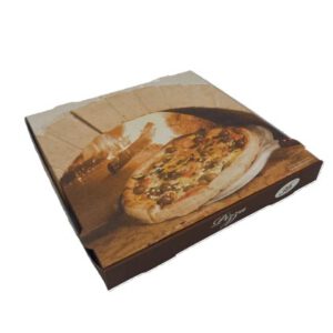 Pizzakarton 24 x 24 x 4 cm  4 fb. PERSDRUCK KRAFT