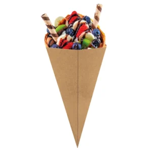 Spitztüte 26,8x19,0 cm groß Karton braun+ Fettbarriere